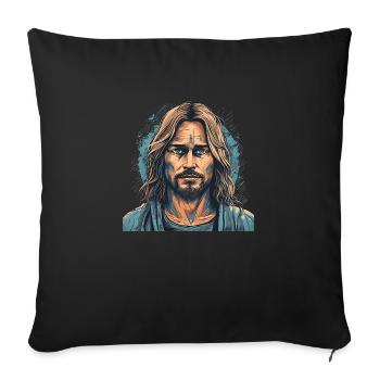 Jésus-Christ #03 - Coussin et housse de 45 x 45 cm - noir - Devant
