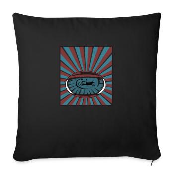 Vélo cargo dans les yeux avec poutres - Coussin et housse de 45 x 45 cm - noir - Devant