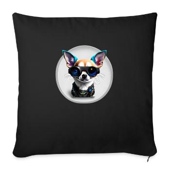 Steampunk Chihuahua - Sofa pillow with filling 45cm x 45cm - black - Front