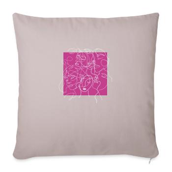 Face line pink - Sofa pillow with filling 45cm x 45cm - light taupe - Front
