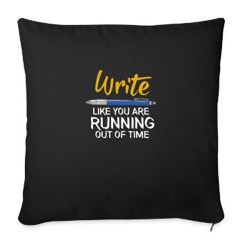 Drôle d’écrire un auteur Auteur Cadeau d’auteur - Coussin et housse de 45 x 45 cm - noir - Devant