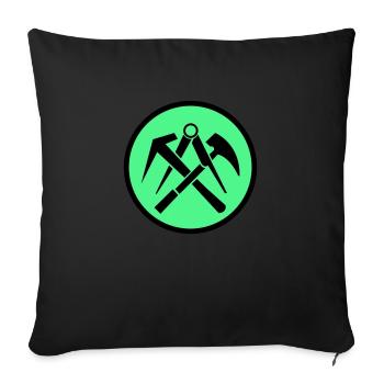 Roofer Symbol - Sofa pillow with filling 45cm x 45cm - black - Front