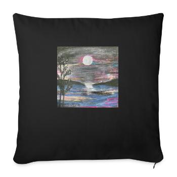 Abstrakter Mond Aufgang - Sofakissen mit Füllung 45 x 45 cm - Schwarz - Vorne