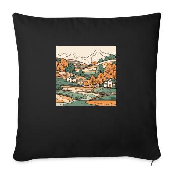 Landscape - Sofa pillow with filling 45cm x 45cm - black - Front