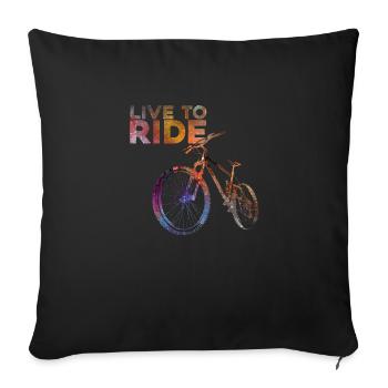 Vivre pour rouler - Coussin et housse de 45 x 45 cm - noir - Devant