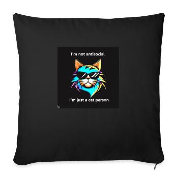 catperson - Sofakissen mit Füllung 45 x 45 cm - Schwarz - Vorne