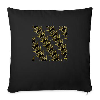 Design with many crowns - Sofa pillow with filling 45cm x 45cm - black - Front