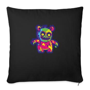 Funny Horror Scary Bear Halloween Boo Bear - Sofa pillow with filling 45cm x 45cm - black - Front