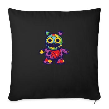 Drôle d’horreur effrayant Ours Halloween Scare Bear - Coussin et housse de 45 x 45 cm - noir - Devant