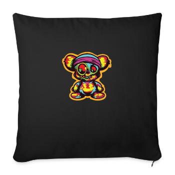 Funny Horror Scary Bear Halloween Grim Bear - Sofa pillow with filling 45cm x 45cm - black - Front