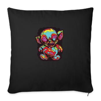 Horreur effrayante Ours effrayant Halloween Ours effrayant - Coussin et housse de 45 x 45 cm - noir - Devant