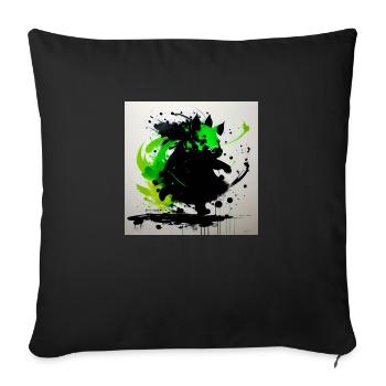 Collection cochons verts - édition dansante - Coussin et housse de 45 x 45 cm - noir - Devant