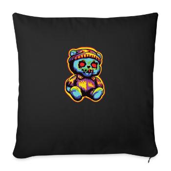 Horreur Effrayant Ours d’Halloween Blackout Bear - Coussin et housse de 45 x 45 cm - noir - Devant
