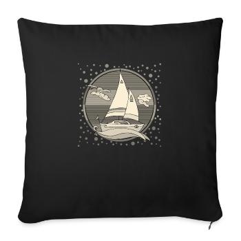 Voilier - Coussin et housse de 45 x 45 cm - noir - Devant