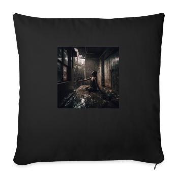 Attraper la pluie design urbain - Coussin et housse de 45 x 45 cm - noir - Devant