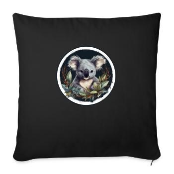 Koala mignon - Coussin et housse de 45 x 45 cm - noir - Devant