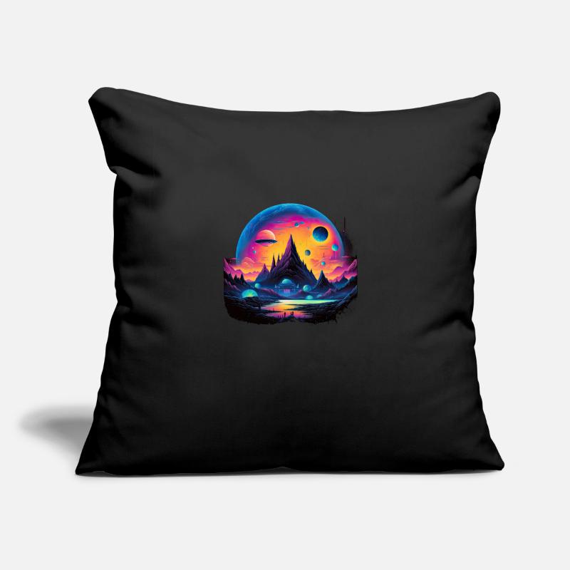 Futuristic life on planets Sofa pillow with filling 45cm x 45cm