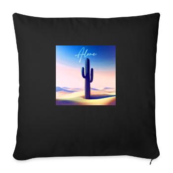 Alone cactus - Coussin et housse de 45 x 45 cm - noir - Devant
