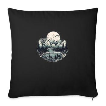 Nature Aventure Randonnée Camping Design - Coussin et housse de 45 x 45 cm - noir - Devant