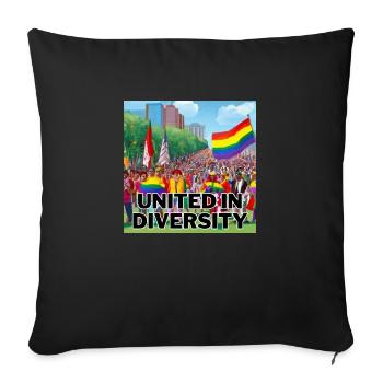 United in Diversity - Sofakissen mit Füllung 45 x 45 cm - Schwarz - Vorne
