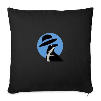 Corneille bleue et froide - Coussin et housse de 45 x 45 cm - noir - Devant