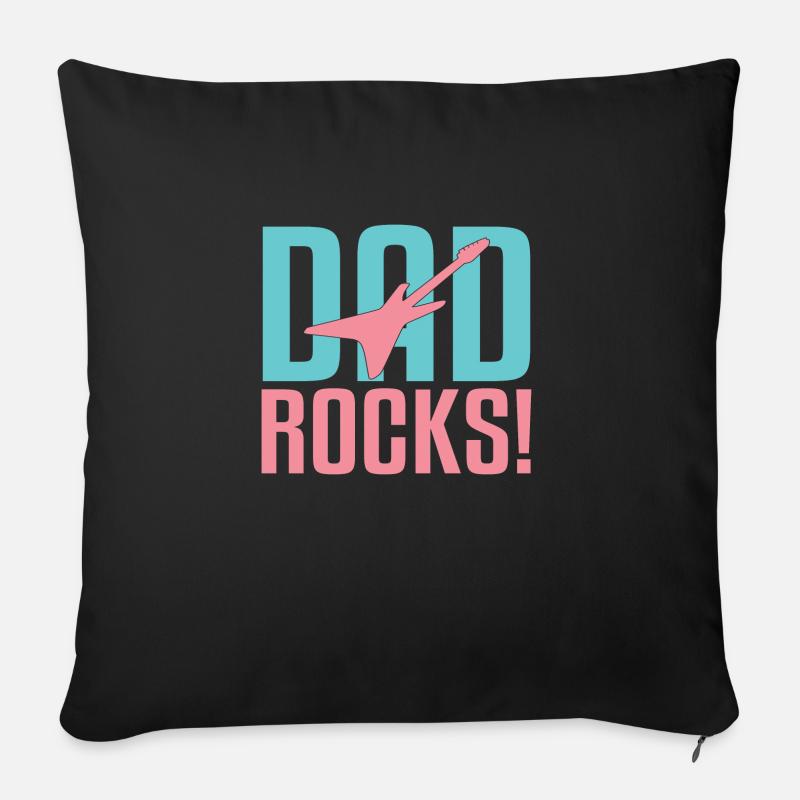 Dad Rocks! - Sofa pillow with filling 45cm x 45cm - black