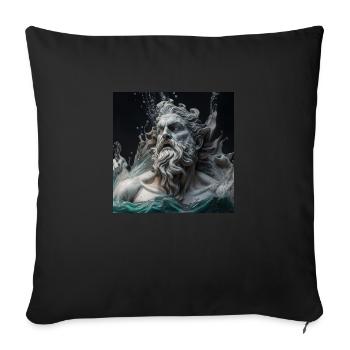 Greek Poseidon sculpture - Sofa pillow with filling 45cm x 45cm - black - Front