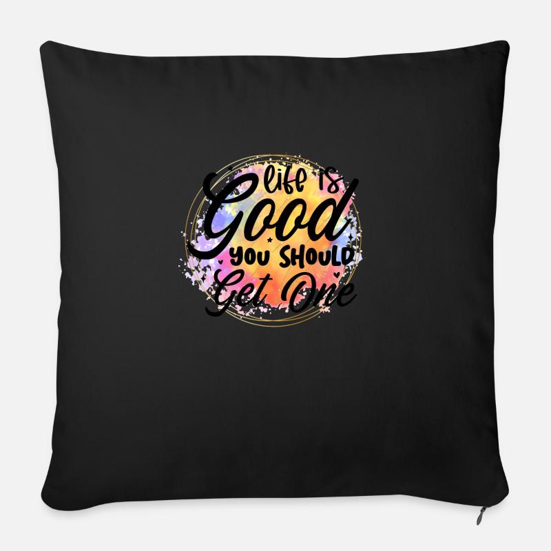 life is good - Sofakissen mit Füllung 45 x 45 cm - Schwarz