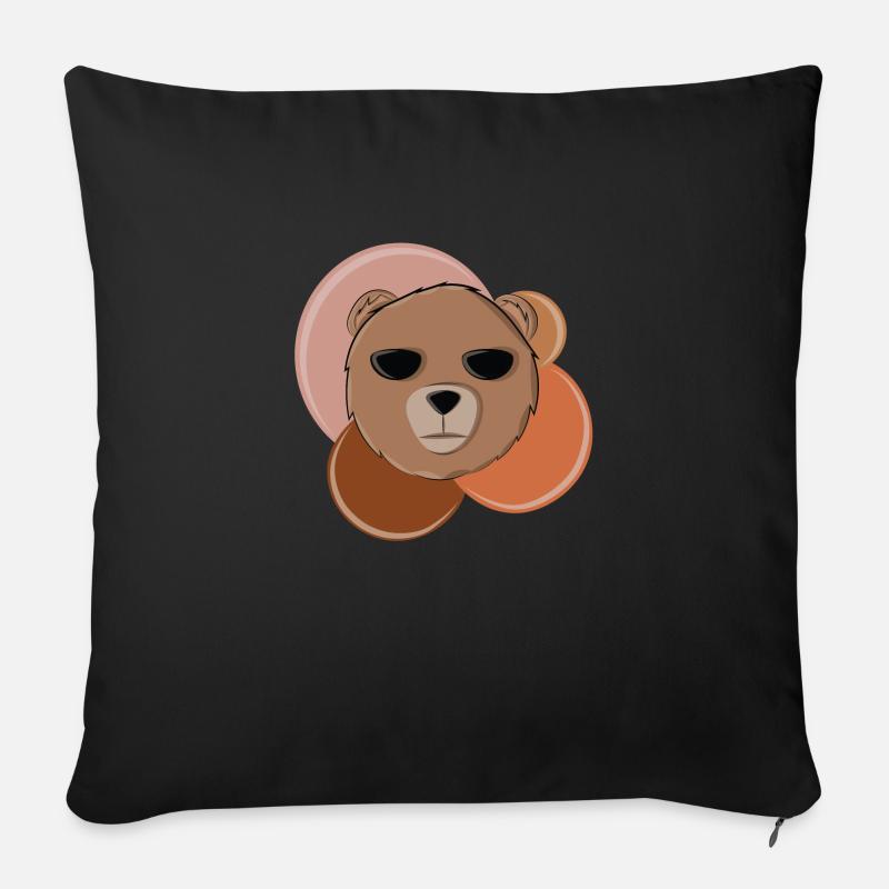 ours - Coussin et housse de 45 x 45 cm - noir