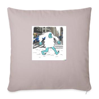 Grumpy Yeti Walking In New York - Sofakissen mit Füllung 45 x 45 cm - helles Taupe - Vorne