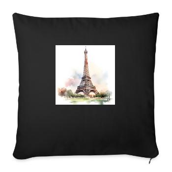 paris Eiffelturm - Sofakissen mit Füllung 45 x 45 cm - Schwarz - Vorne