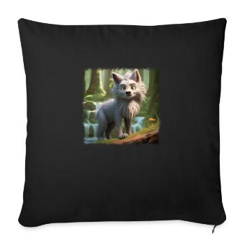Cooler Wolf - Sofakissen mit Füllung 45 x 45 cm - Schwarz - Vorne