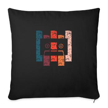 Vintage-Geschenkkassette - Sofakissen mit Füllung 45 x 45 cm - Schwarz - Vorne