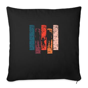 The Vintage gift family - Sofa pillow with filling 45cm x 45cm - black - Front