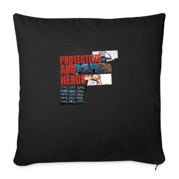 dessin de la fête des pères - Coussin et housse de 45 x 45 cm - noir - Devant