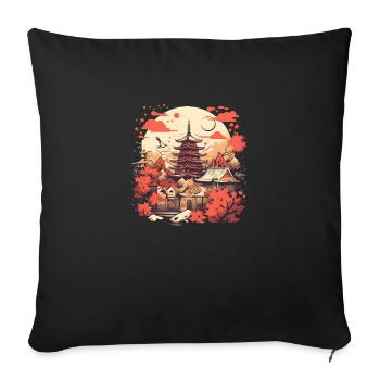 Japan Style Stadt Traditionel #1 - Sofakissen mit Füllung 45 x 45 cm - Schwarz - Vorne