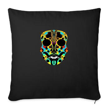 masque tribal | - Coussin et housse de 45 x 45 cm - noir - Devant