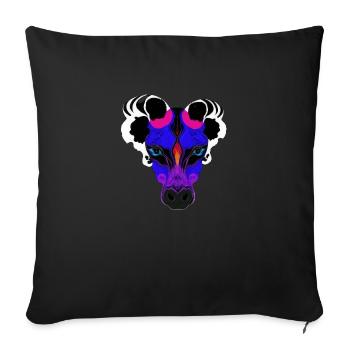 tribal mask | - Sofa pillow with filling 45cm x 45cm - black - Front