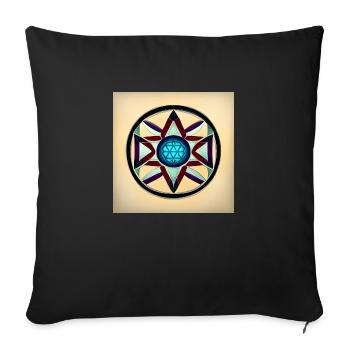 Mandala - Blue Heart - Sofa pillow with filling 45cm x 45cm - black - Front