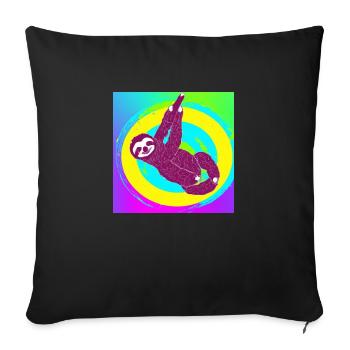 Freddie, das fröhliche Faultier - Sofakissen mit Füllung 45 x 45 cm - Schwarz - Vorne