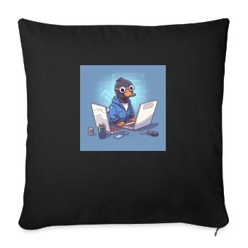 A sweet Ganz works as a software developer - Sofa pillow with filling 45cm x 45cm - black - Front