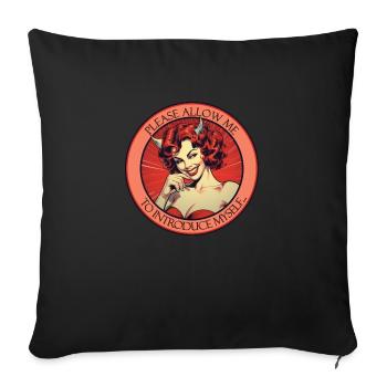 Please Allow me 4 - Sofa pillow with filling 45cm x 45cm - black - Front