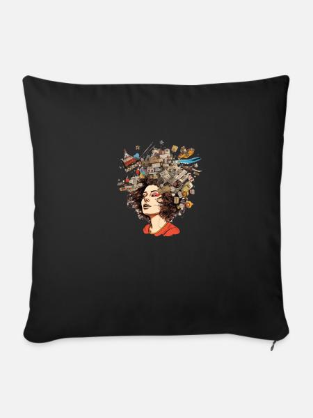 Overthinking - Sofakissen mit Füllung 45 x 45 cm - Schwarz