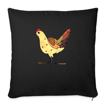 Hen - Sofa pillow with filling 45cm x 45cm - black - Front