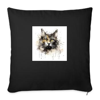 Distressed Grungy Punky Graffiti Cat X - Sofa pillow with filling 45cm x 45cm - black - Front