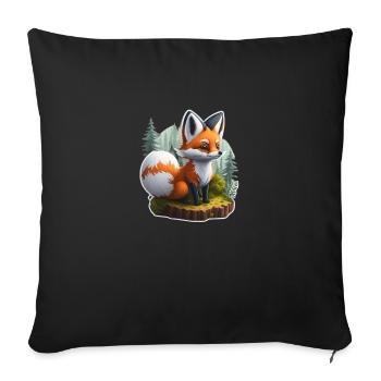 Kleiner Fuchs - Sofakissen mit Füllung 45 x 45 cm - Schwarz - Vorne