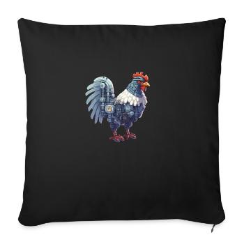 Cyborg Huhn - Sofakissen mit Füllung 45 x 45 cm - Schwarz - Vorne