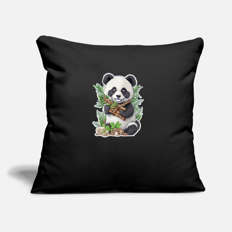 Panda Bär ißt Bambus Sofakissen mit Füllung 45 x 45 cm