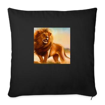 Lion dessins - Coussin et housse de 45 x 45 cm - noir - Devant