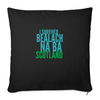 I SURVIVED BEALACH NA BA - Sofa pillow with filling 45cm x 45cm - black - Front